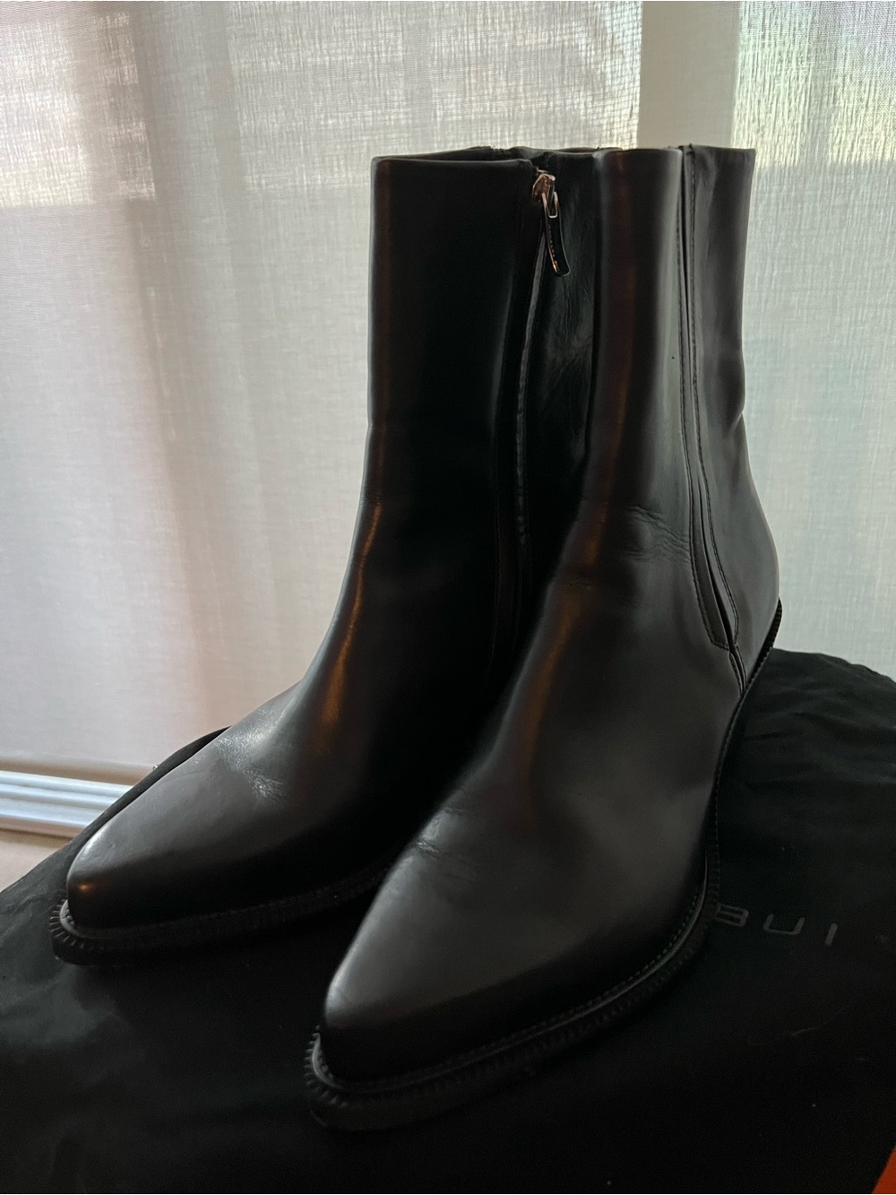 Barbara Bui Black Leather Pointed Toe Ankle Boots